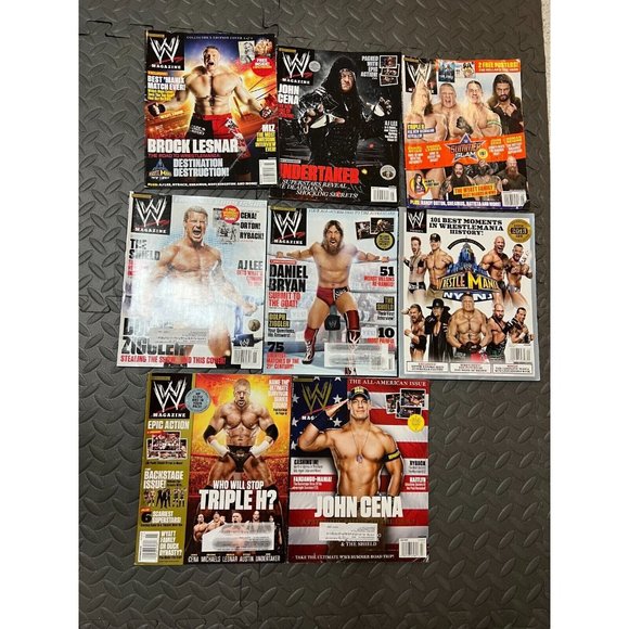 8 pc WWE Magazine Lot‎ 2013 2014 Daniel Bryan WWF Retro AEW John Cena Wrestling - Picture 1 of 12